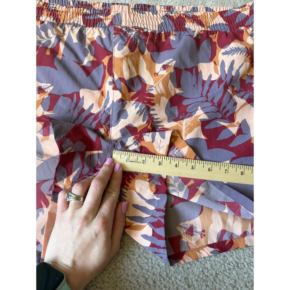 Eddie Bauer Shorts NEW Womens Tidal Floral Print Nylon Royal Red Orange 2XL Tall